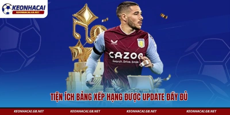 Tiện ích bảng xếp hạng được update đầy đủ 